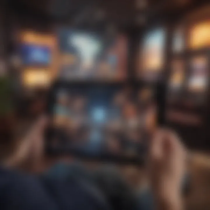 A user enjoying an immersive gaming experience on a tablet