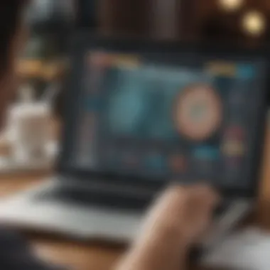 Analyzing Statistics for Bracket Predictions A person analyzing statistics on a laptop for bracket predictions
