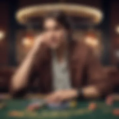 The Complex Impact of Gambling Addiction on Society A thoughtful individual contemplating the effects of gambling addiction