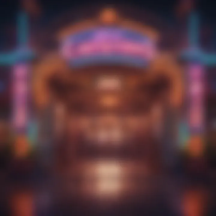 Entrance of a vibrant casino showcasing neon lights and excitement.