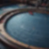 A detailed blueprint of a blackjack table design