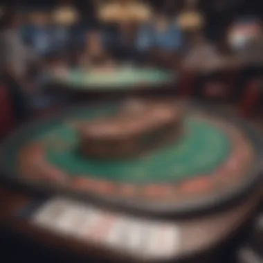 A completed blackjack table showcasing essential features