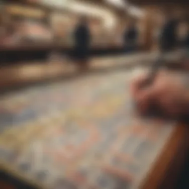 Analyzing Ticket Options for Better Chances A thoughtful individual analyzing ticket options in a lottery store