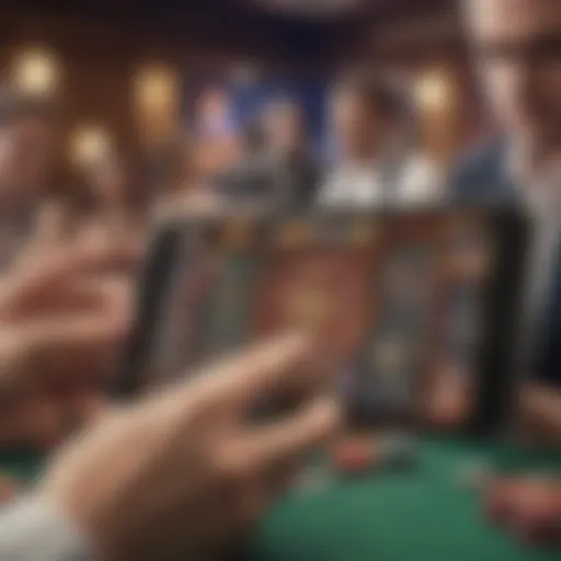 User interacting with a mobile casino app