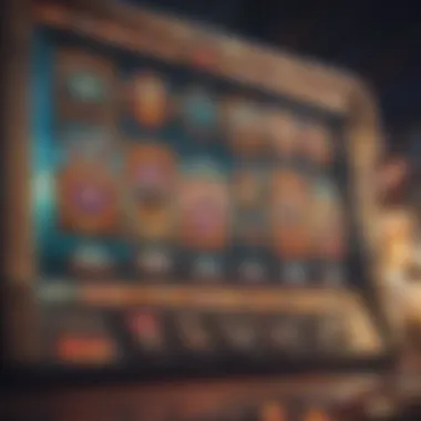 Popular Online Slot Game A close-up of a digital screen displaying a popular online slot game
