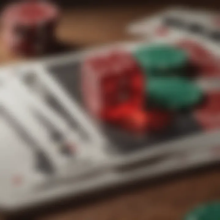 Close-up of Criss Cross Poker cards showcasing unique gameplay