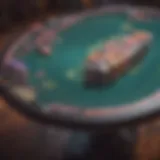 A vibrant Criss Cross Poker table with cards and chips