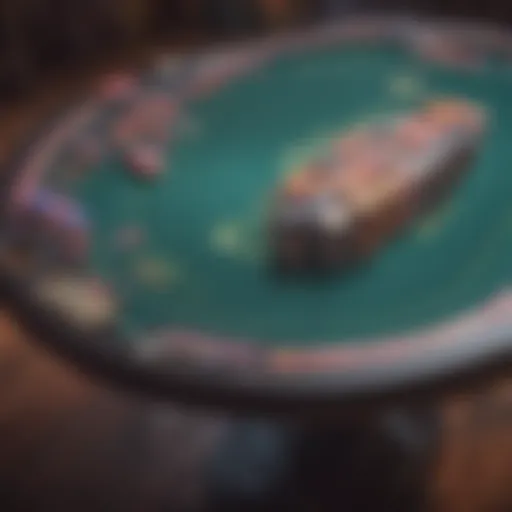A vibrant Criss Cross Poker table with cards and chips