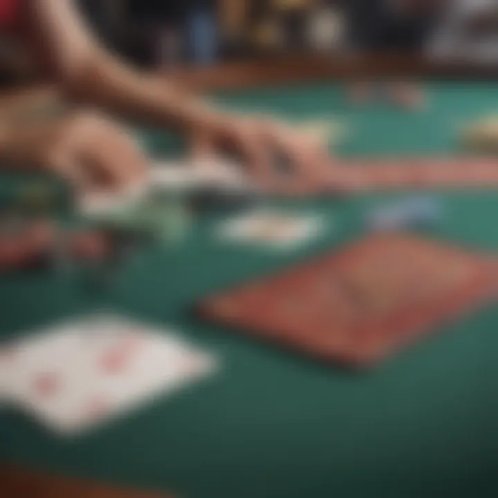Card table setup for online blackjack