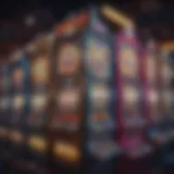 Vibrant illustration of various online slot machines on digital devices
