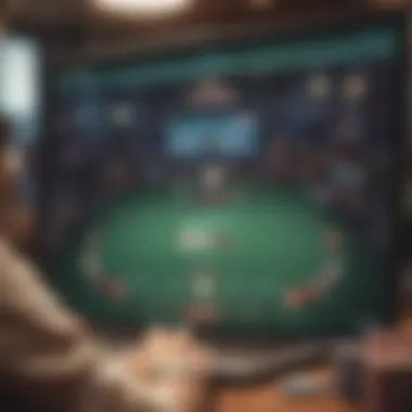 Strategic Considerations in Online Poker Strategic elements of poker displayed on a digital screen