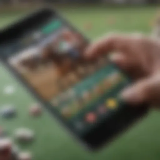 A user interface showcasing a horse betting app on a smartphone