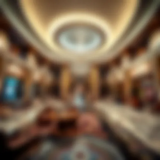 Luxurious hotel lobby in Las Vegas