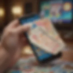 Digital representation of lottery tickets on a smartphone