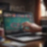 A user analyzing betting odds on a laptop