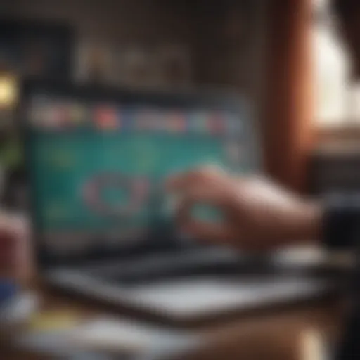 A user analyzing betting odds on a laptop