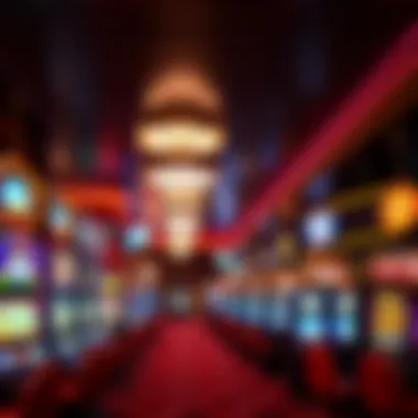 Interior of a Riverboat Casino Interior of a vibrant riverboat casino showcasing gaming options
