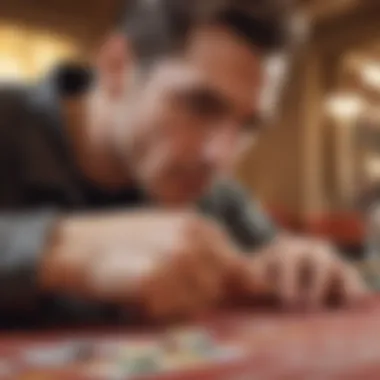 Player Engagement in Scratch Gaming A close-up of a player intensely focused on scratching a ticket