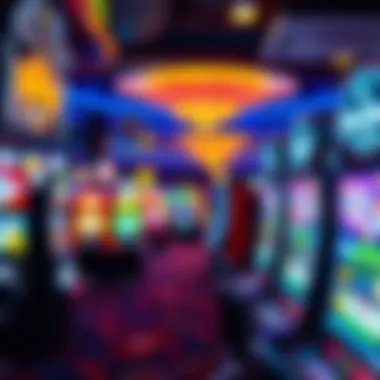 Inside the gaming floor filled with a variety of slot machines Gaming floor with slot machines