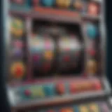 Colorful slot machine display showcasing various symbols