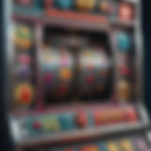 Colorful slot machine display showcasing various symbols