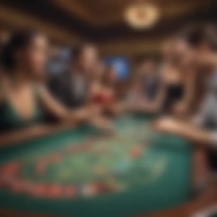 A diverse range of gaming tables highlighting popular casino games