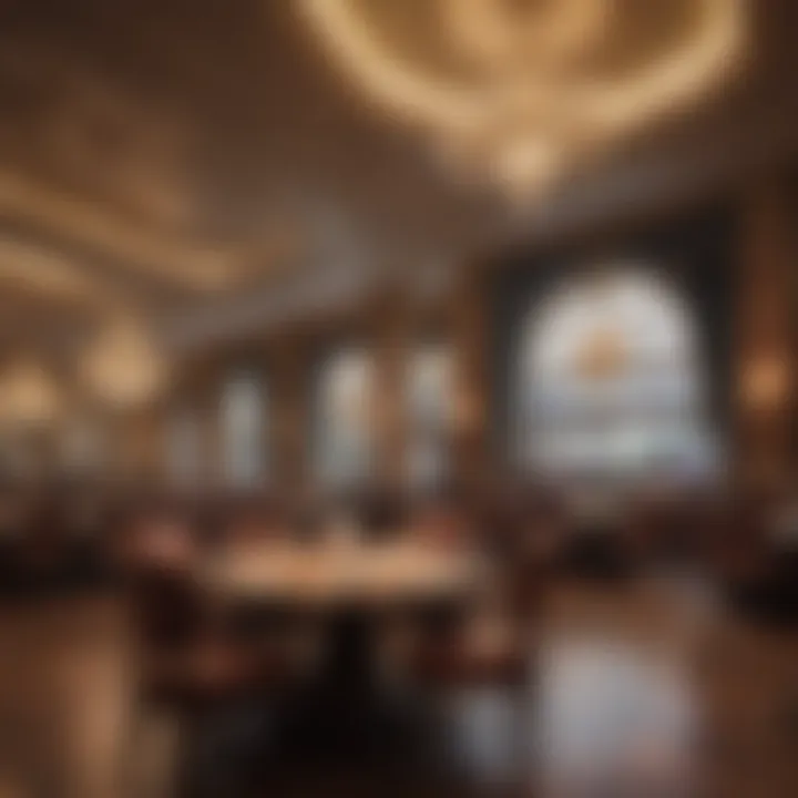 Elegant dining setup inside the casino