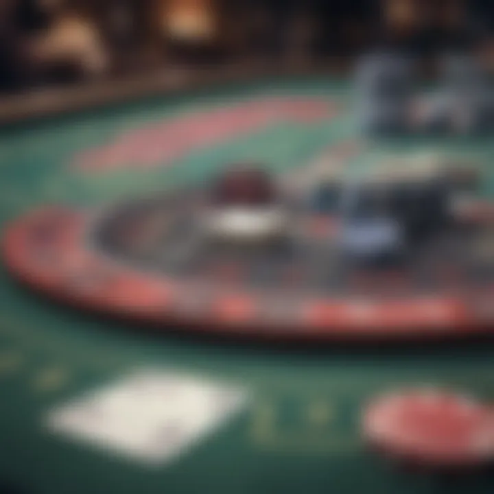 Detailed layout of a blackjack table