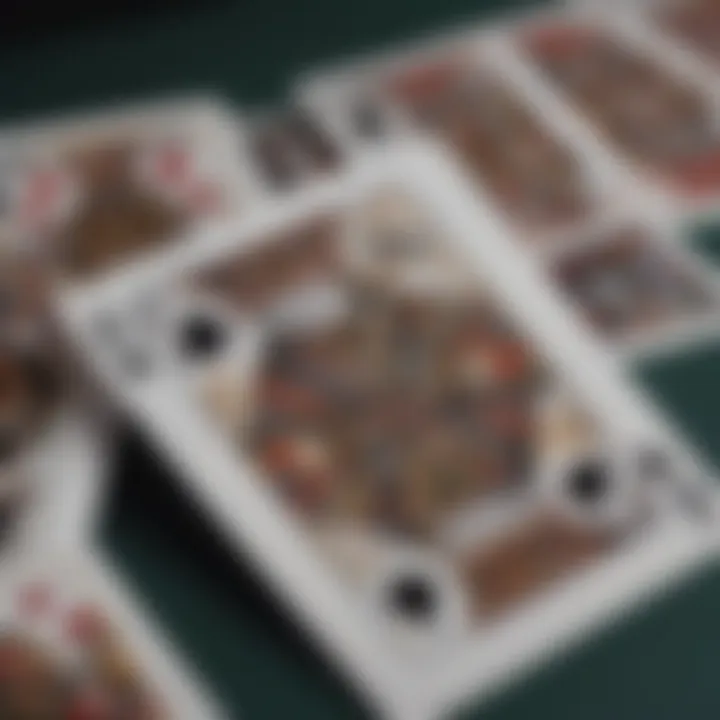 A close-up of European Blackjack cards displaying unique rules