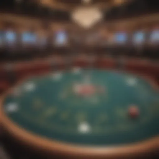 A glimpse of a European Blackjack table set up in a casino environment