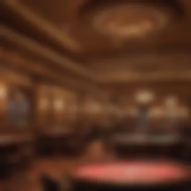 Interior of a tribal casino showcasing traditional Alaskan art and decor.