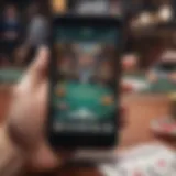 A modern poker app interface showcasing various game options and user interactions