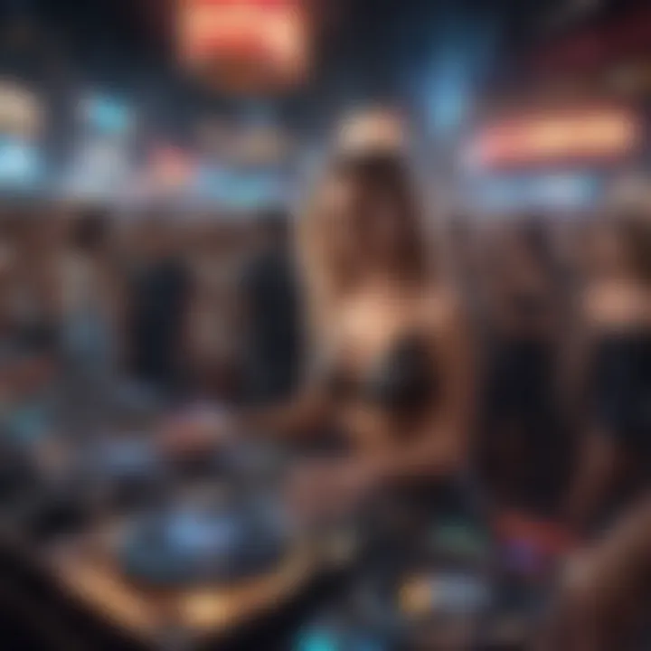 A DJ spinning tracks in a crowded club