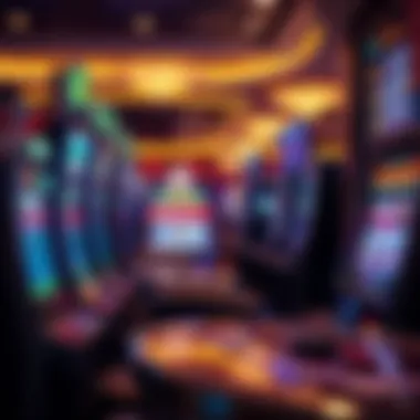 Casino Environment Featuring Penny Slot Games A thematic representation of a casino environment with players engaged in penny slot games