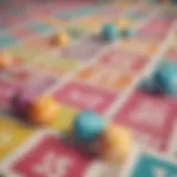 Colorful bingo cards spread across a table