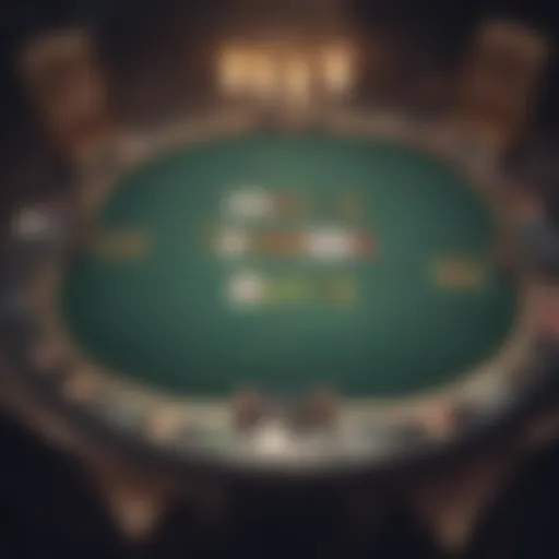 A strategic poker table setup without cash involved