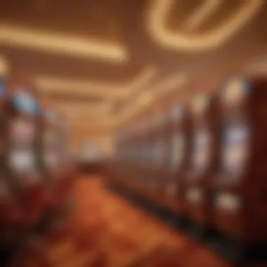Diverse Slot Offerings at Wynn An elegant casino floor at Wynn Las Vegas filled with diverse slot machines