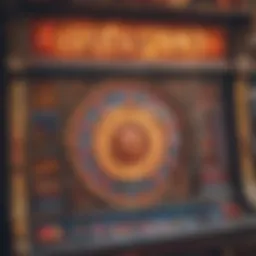 A close-up of a vibrant slot machine display showcasing intricate graphics and animations