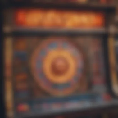 A close-up of a vibrant slot machine display showcasing intricate graphics and animations