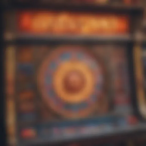 A close-up of a vibrant slot machine display showcasing intricate graphics and animations