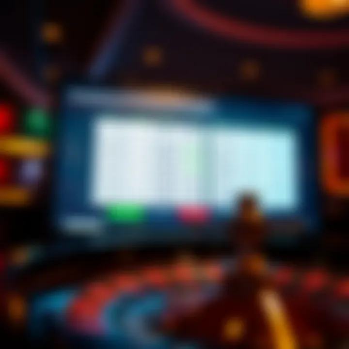A strategic overview of roulette betting options displayed on a screen