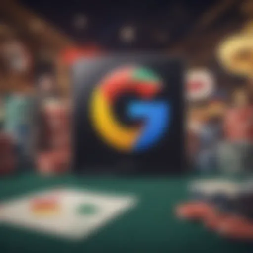 A vibrant graphic showcasing Google Pay logo alongside casino themes.