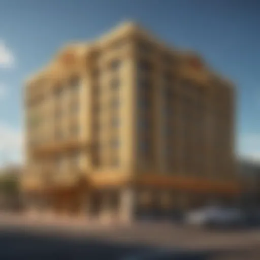 Exterior view of Gold Strike Hotel showcasing its unique architecture