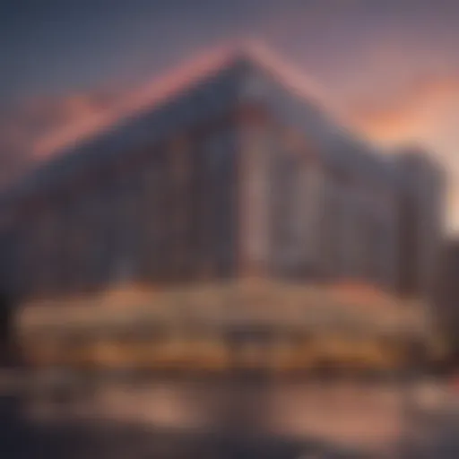 Exterior view of the Horseshoe Hotel and Casino showcasing its iconic architectural design.