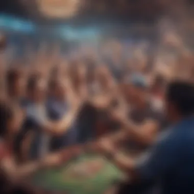 A diverse group of gamers celebrating a victory at a tournament