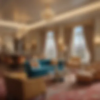 Luxury hotel suite showcasing opulence