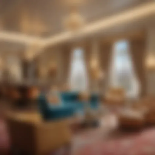 Luxury hotel suite showcasing opulence