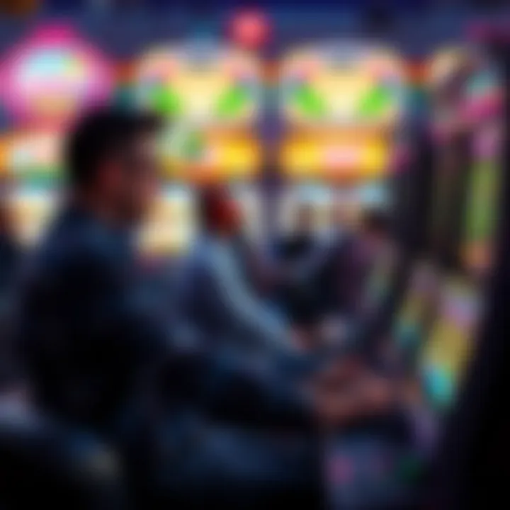 Illustration of players engaged in strategic slot gaming