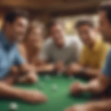 Friends Engaging in Friendly Bets Group of friends enjoying a round of golf and discussing bets