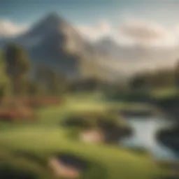 Scenic golf course with a backdrop of mountains